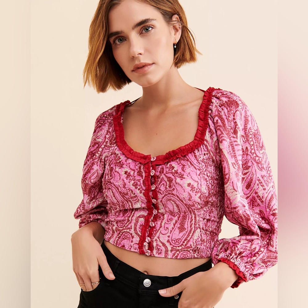 NWT Free People Velvet Dare Me Top